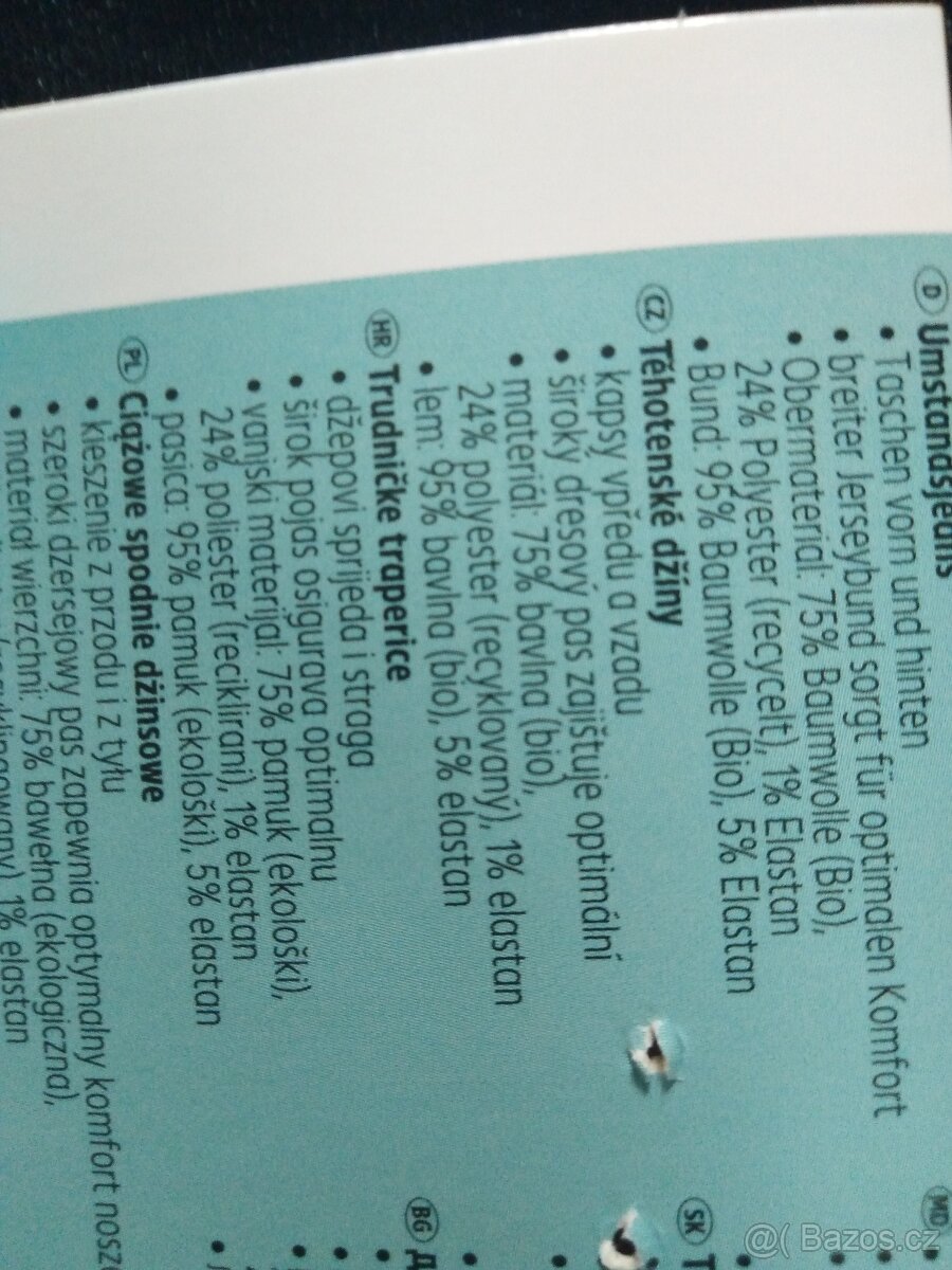 Těhotenské kalhoty džíny 38 - 4