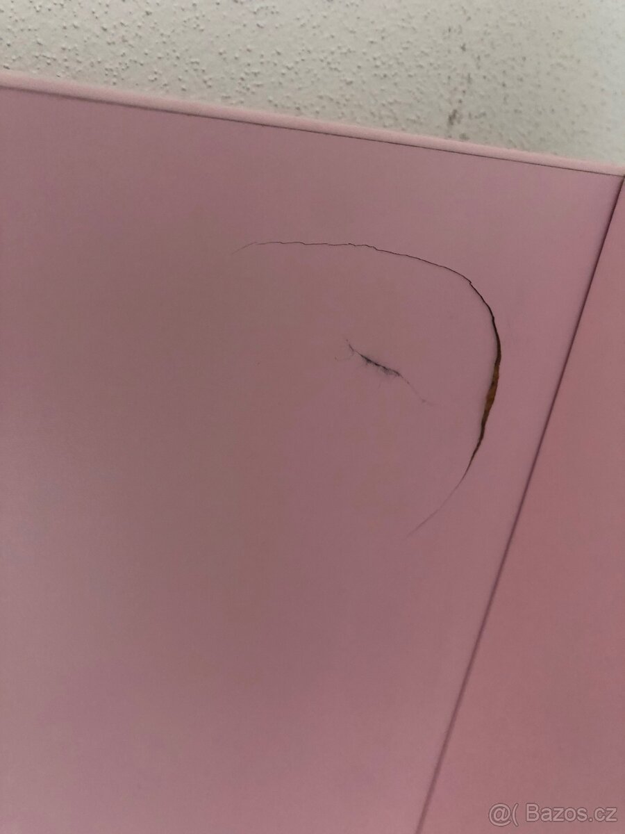 IKEA BUSUNGE Rozkládací dětská postel - růžová 80x200 - 4