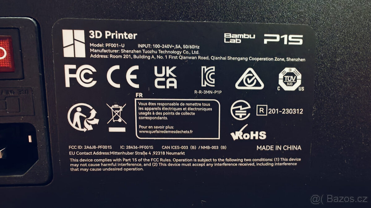 3D tiskárna Bambu Lab P1S + BMCU (AMS) - 4