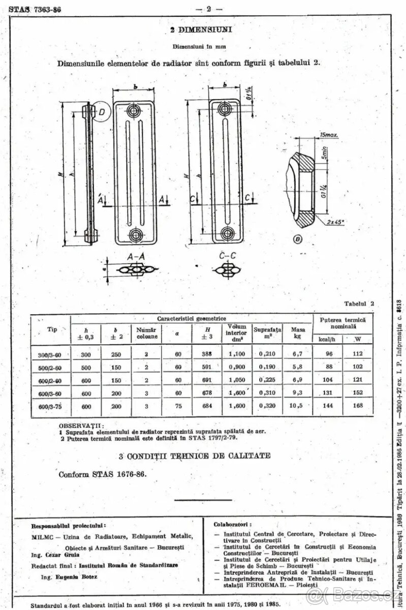 Litinové radiátory 600 mm, 1700 W + 1900 W - 4