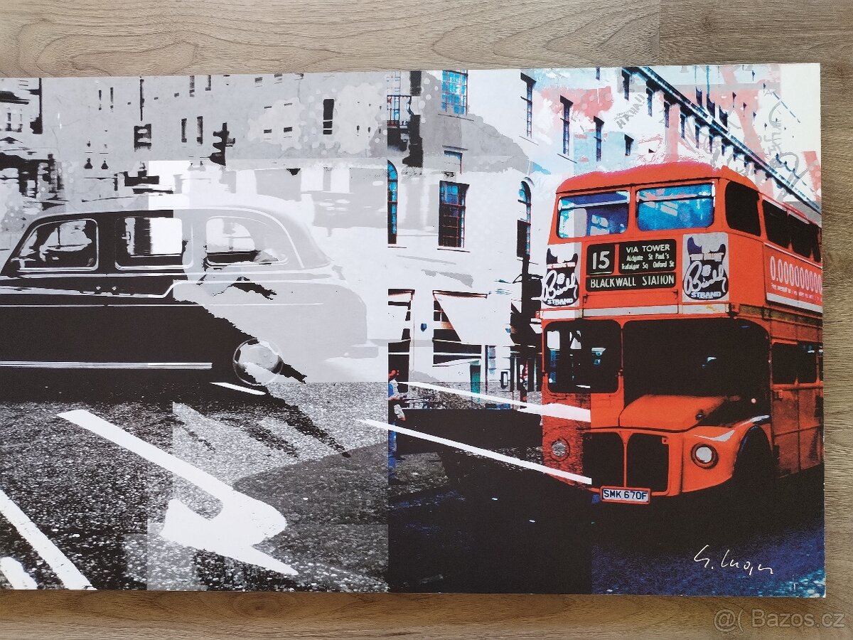 Obrazy PARIS a LONDON Gery Luger 150x51x3 cm - 4