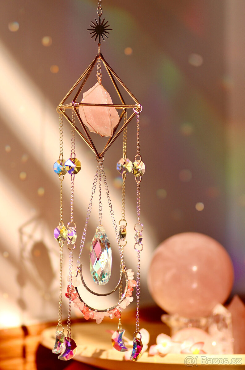 NOVÝ Lapač slunce s velkým surovým minerálem, 47cm - 4