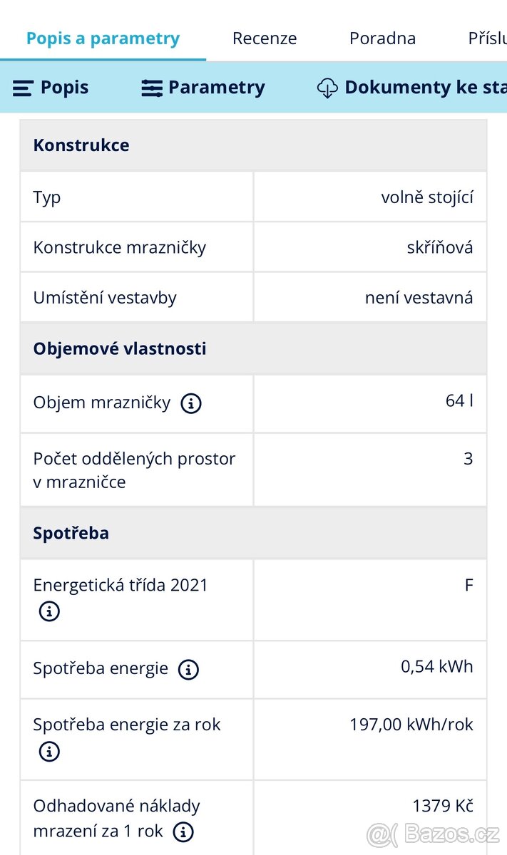 Malý mrazák Candy v TOP stavu - 4