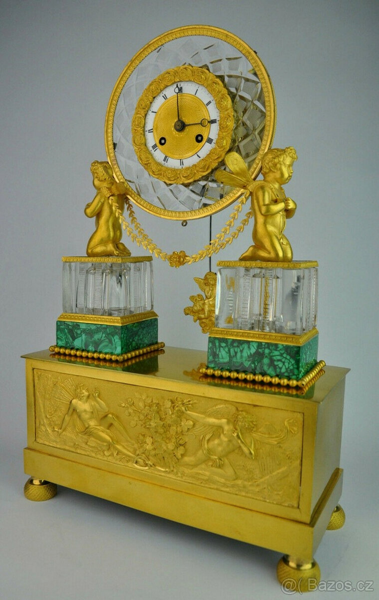Extrémně vzácné zdobené kyvadlové hodiny s okřídlenými putti - 4