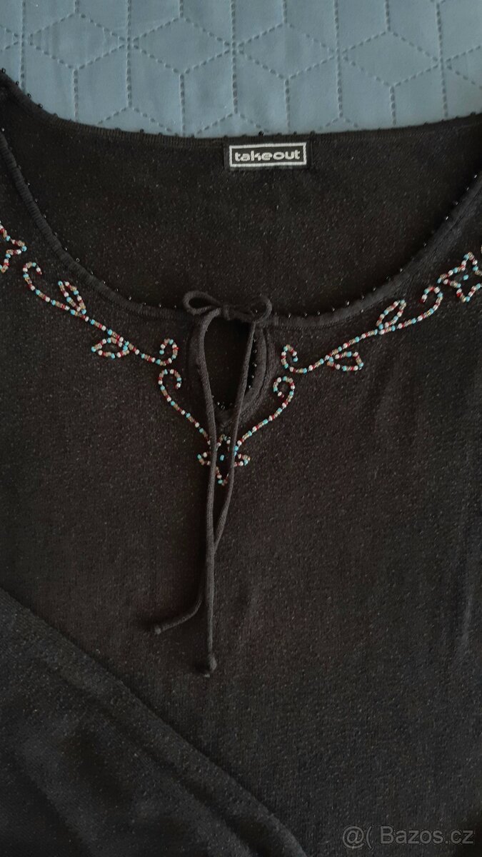 Černý svetřík vel. S, úplet - 4