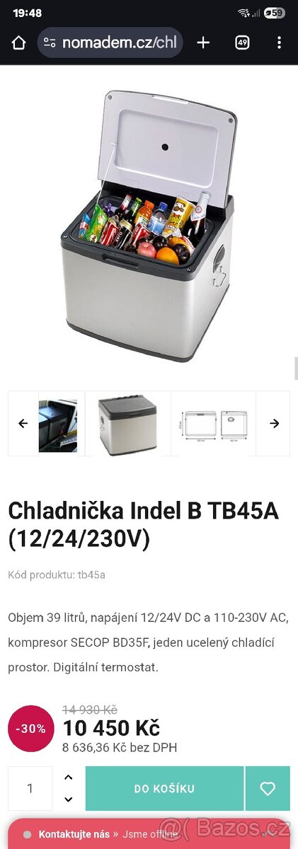 Lednice kompresorová TB45A - 4