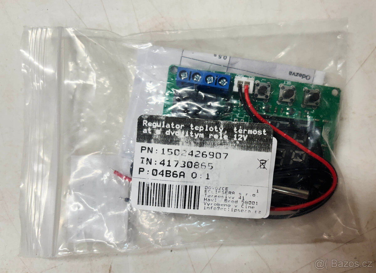 Regulátor teploty, termostat s dvojitým relé 12V - 4