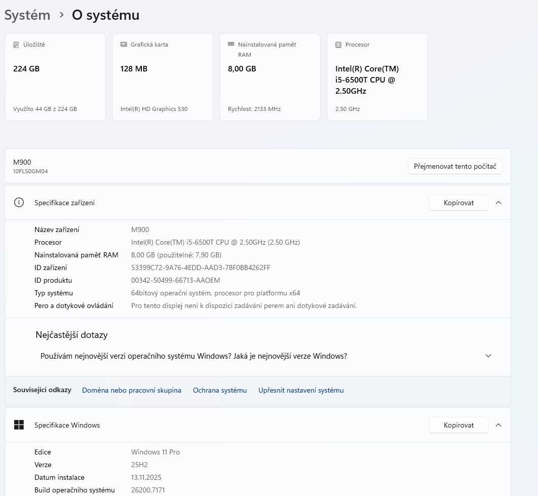 Lenovo ThinkCentre M900 - 8 GB RAM - Intel Core i5 - 4