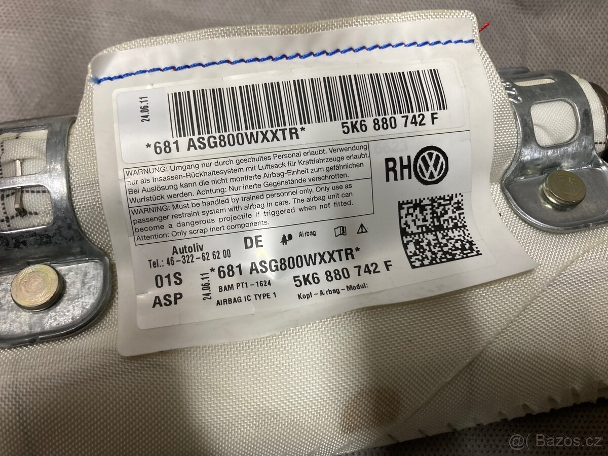 pravý stropní airbag GOLF 6 - 4
