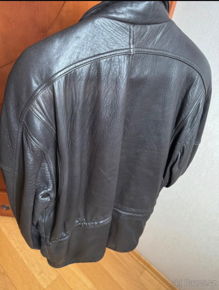 Kožená bunda zateplena, pilotka , vel.48 - 4