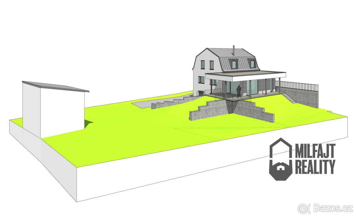 Prodej stavebního pozemku s projektem na RD 1 036 m², Nové M - 4