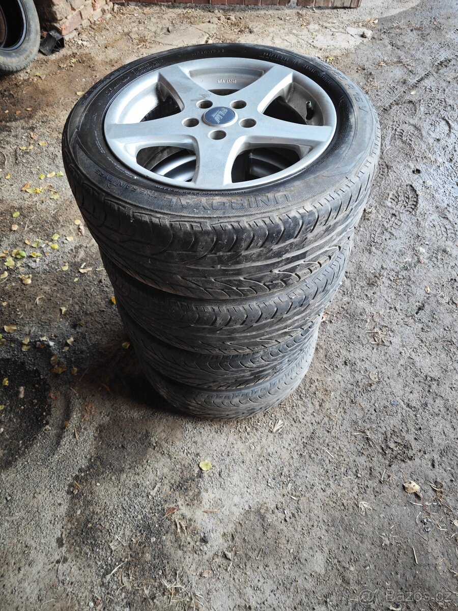 Prodám sadu Alu disků 7Jx16H2 ET40 LK114,3 + pneu 205/55/16 - 4