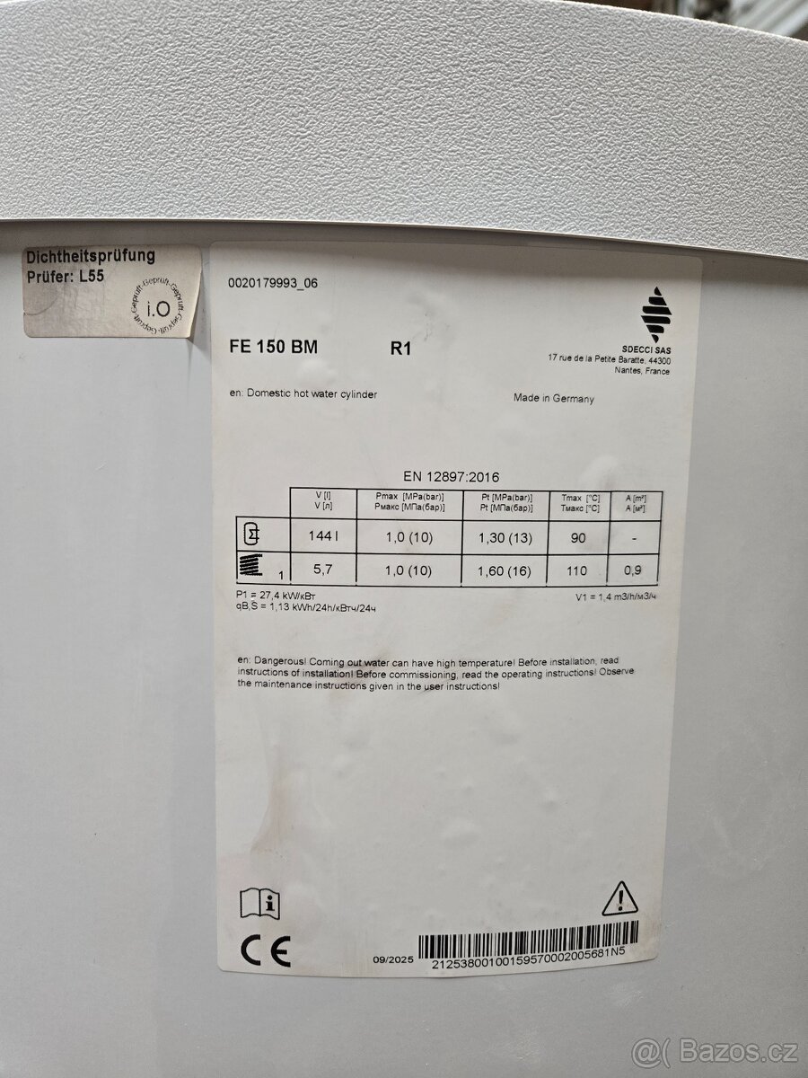 Protherm FE 150/6 Ohřívač vody nepřímotopný stacionární - 4