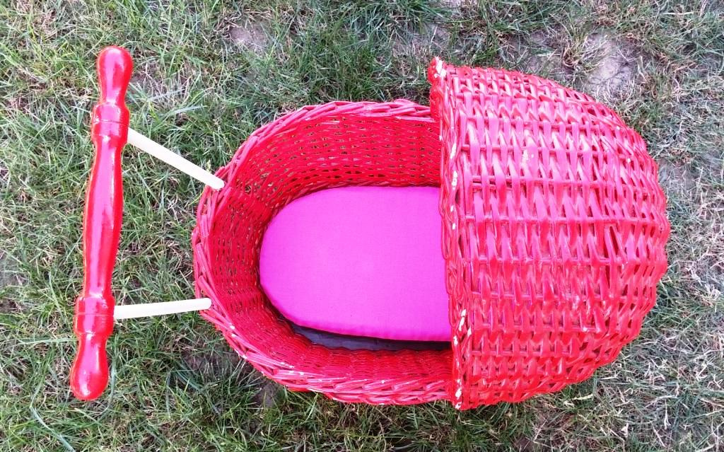 Dětský proutěný kočárek pro panenky - 4