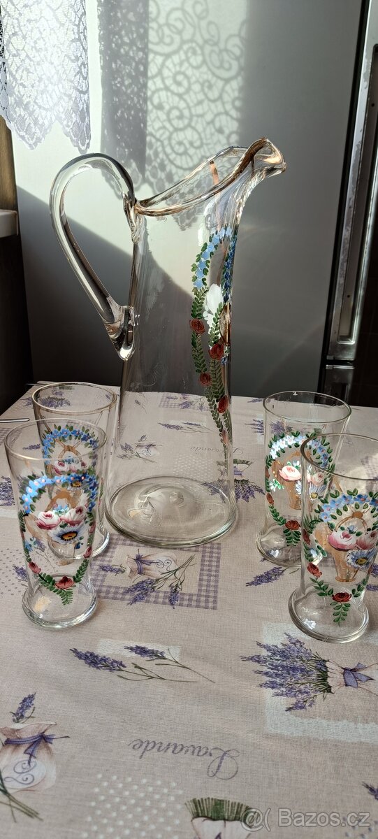 Džbán na vodu + 4 skleničky - 4