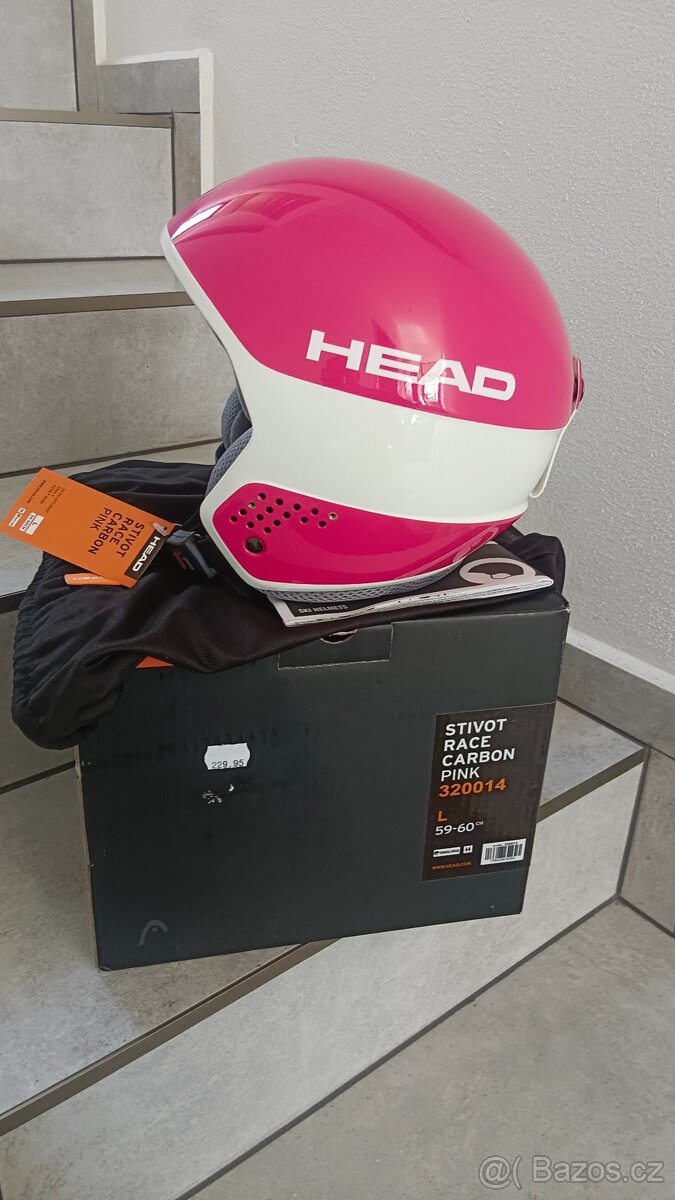 Lyžařská helma HEAD Race Stivot Race Carbon růžová - L (59-6 - 4