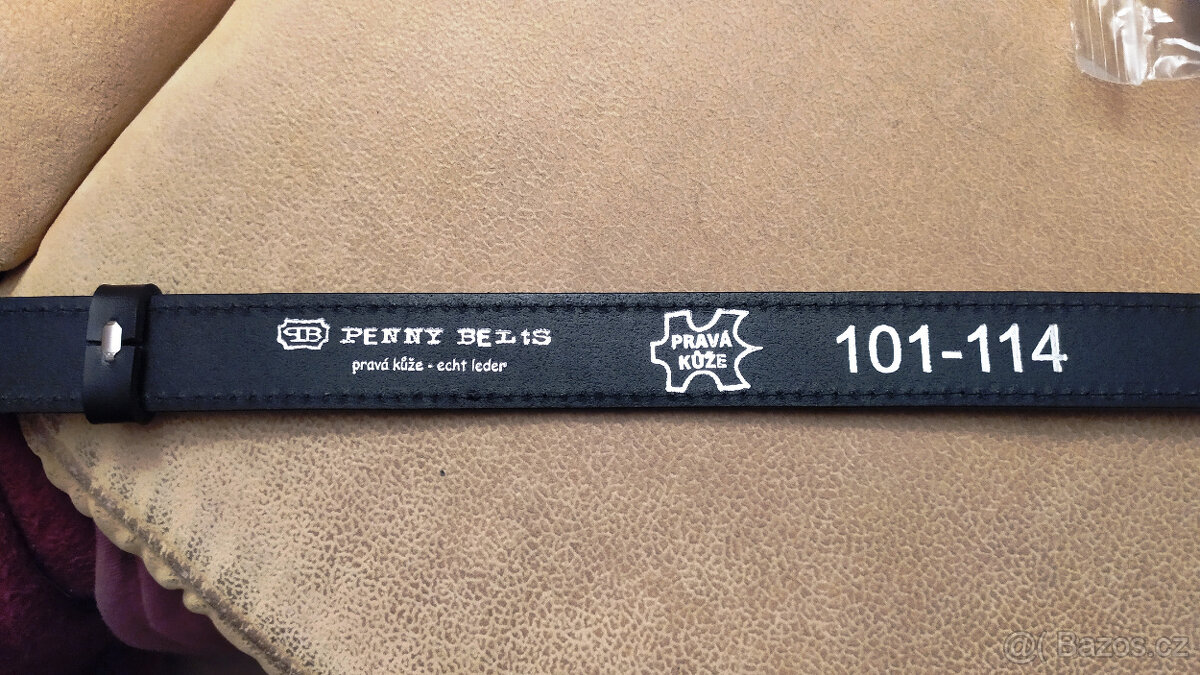 OPASEK KOŽENÝ SE ZNAKEM ČESKÉHO LVA NA PŘEZCE - 4