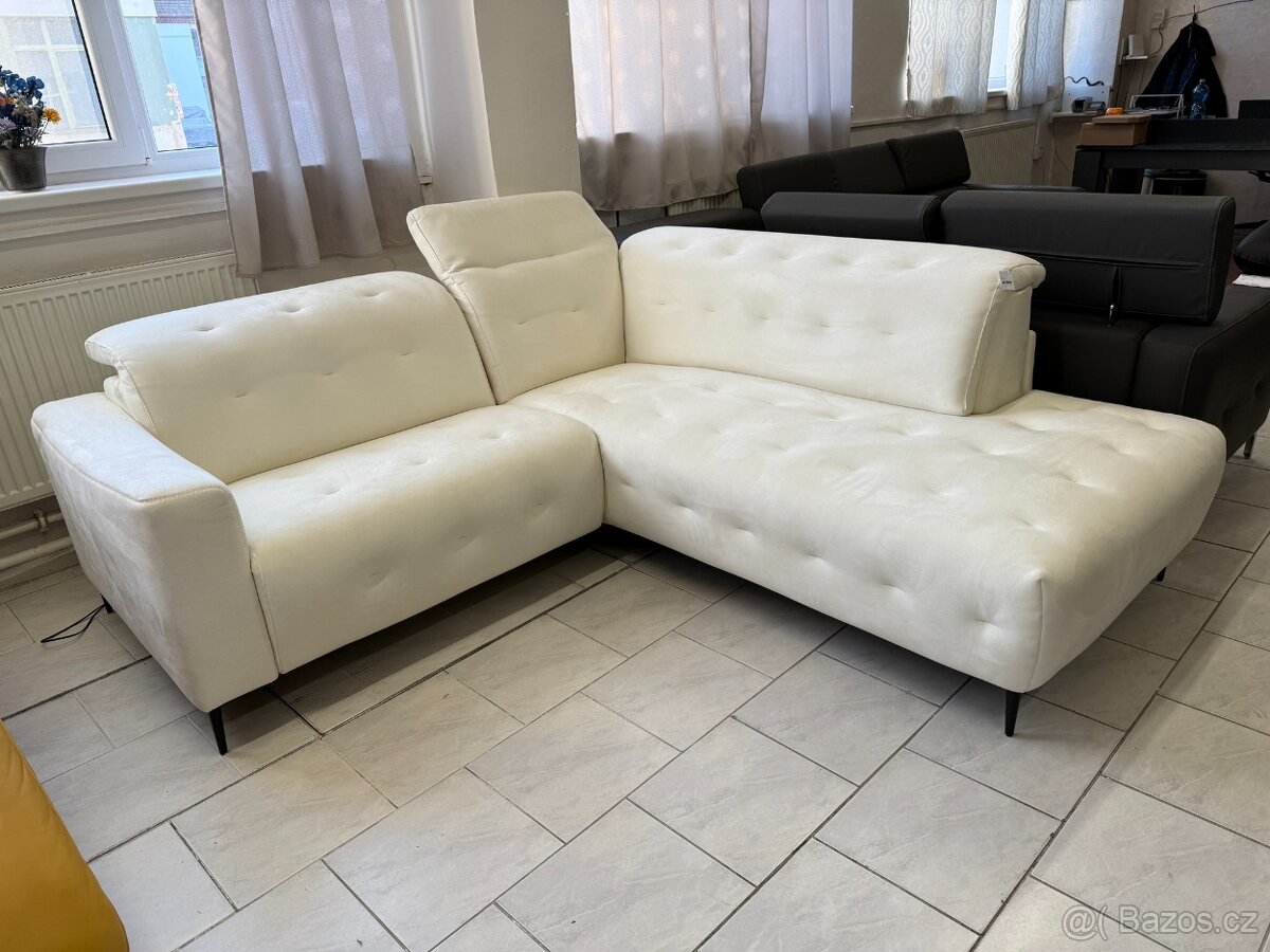 Rohová el. poloh. sedací souprava čalou. NEPOUŽITÁ - 4