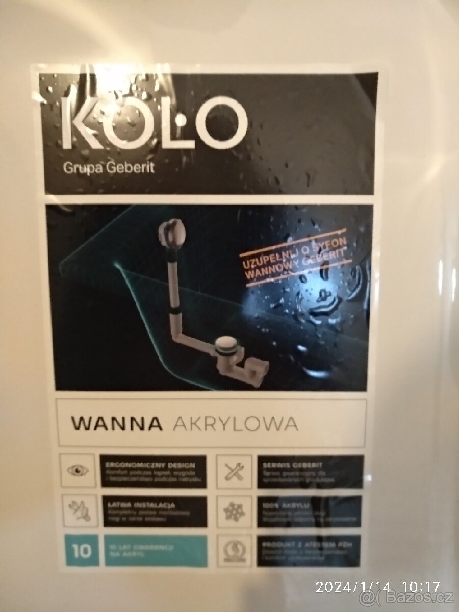 Akrylová vana 70x140 cm nová - 4