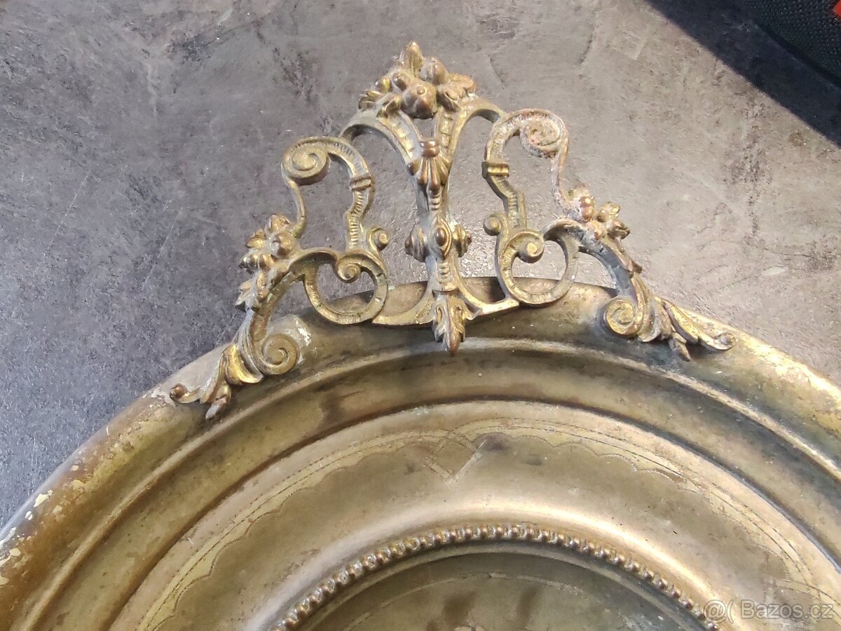 Stará zdobená mosazná mísa - 4