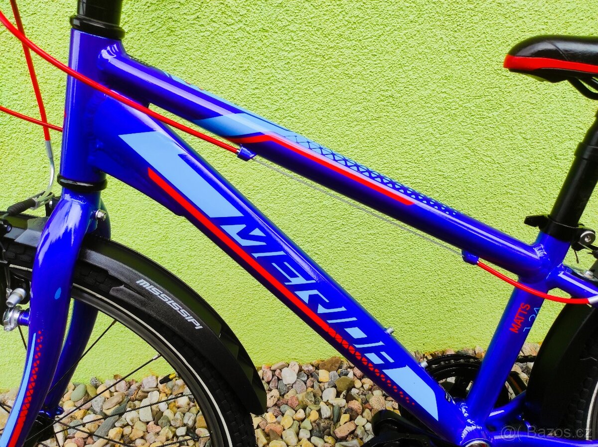 Značkové dětské kolo Merida 24" (modrá) - 4