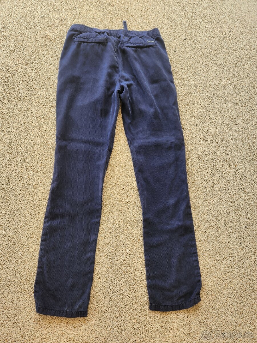 GUESS Navy tencel long chino pants - 4