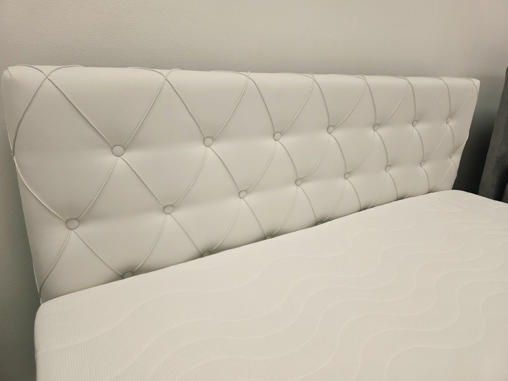 Nová bílá boxspring postel AMAY KING 160x200 cm - 4