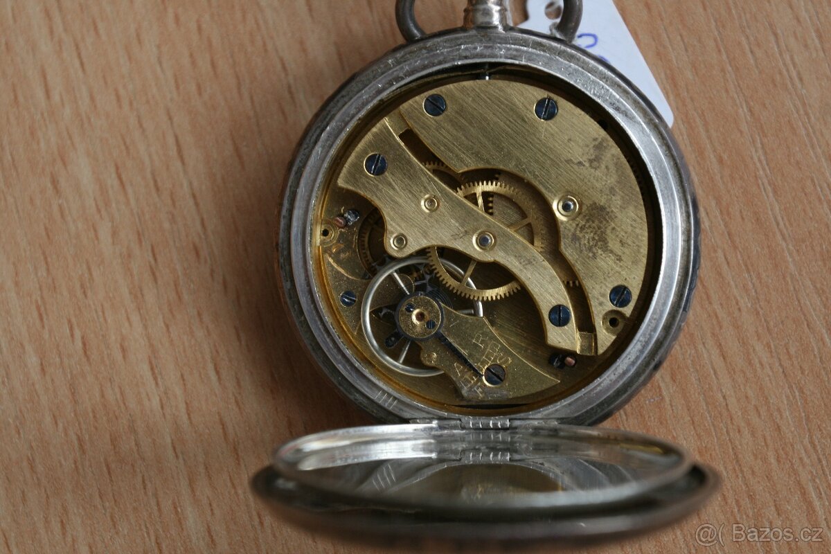 Historické starožitné stříbrné, tulové kapesní hodinky - 4