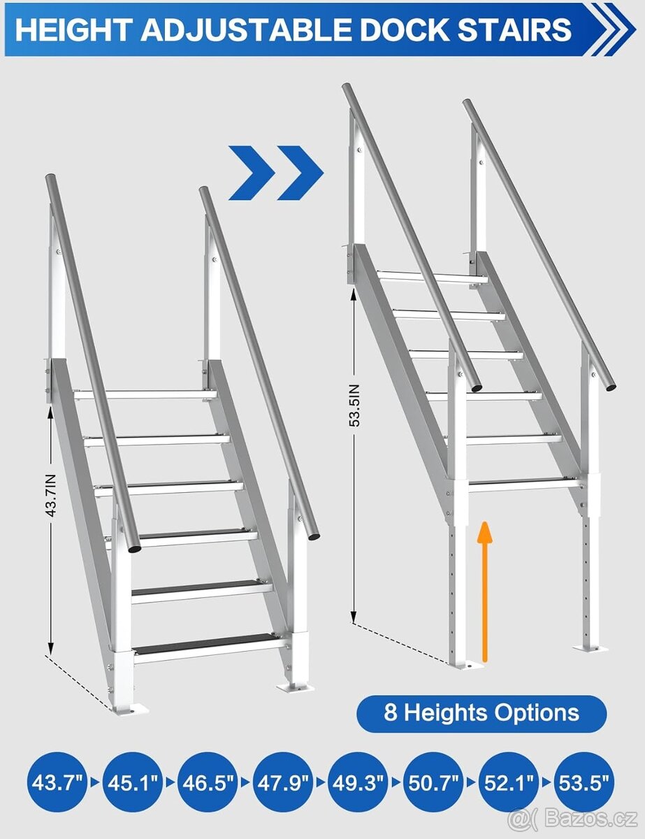 Hliníkové dokovací schůdky, 6 stupňů - 4
