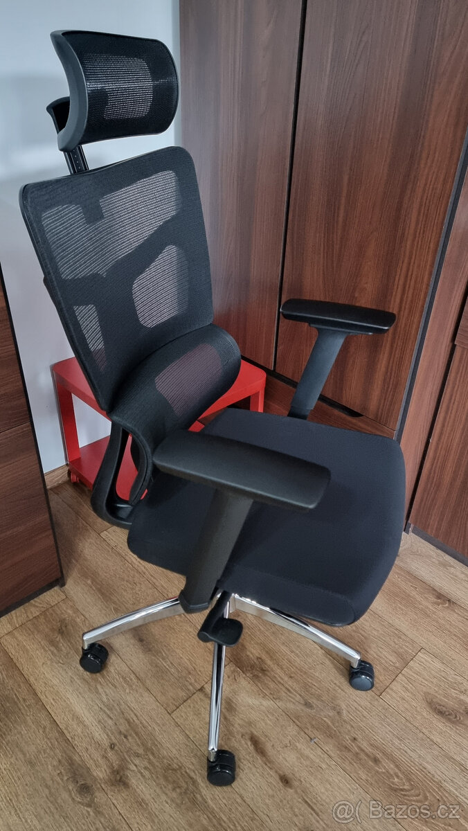 Židle k psacímu stolu do 200kg, kancelářské křeslo, černá - 4