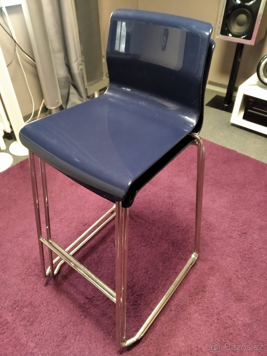 Barová stolička GLENN modrá - 4