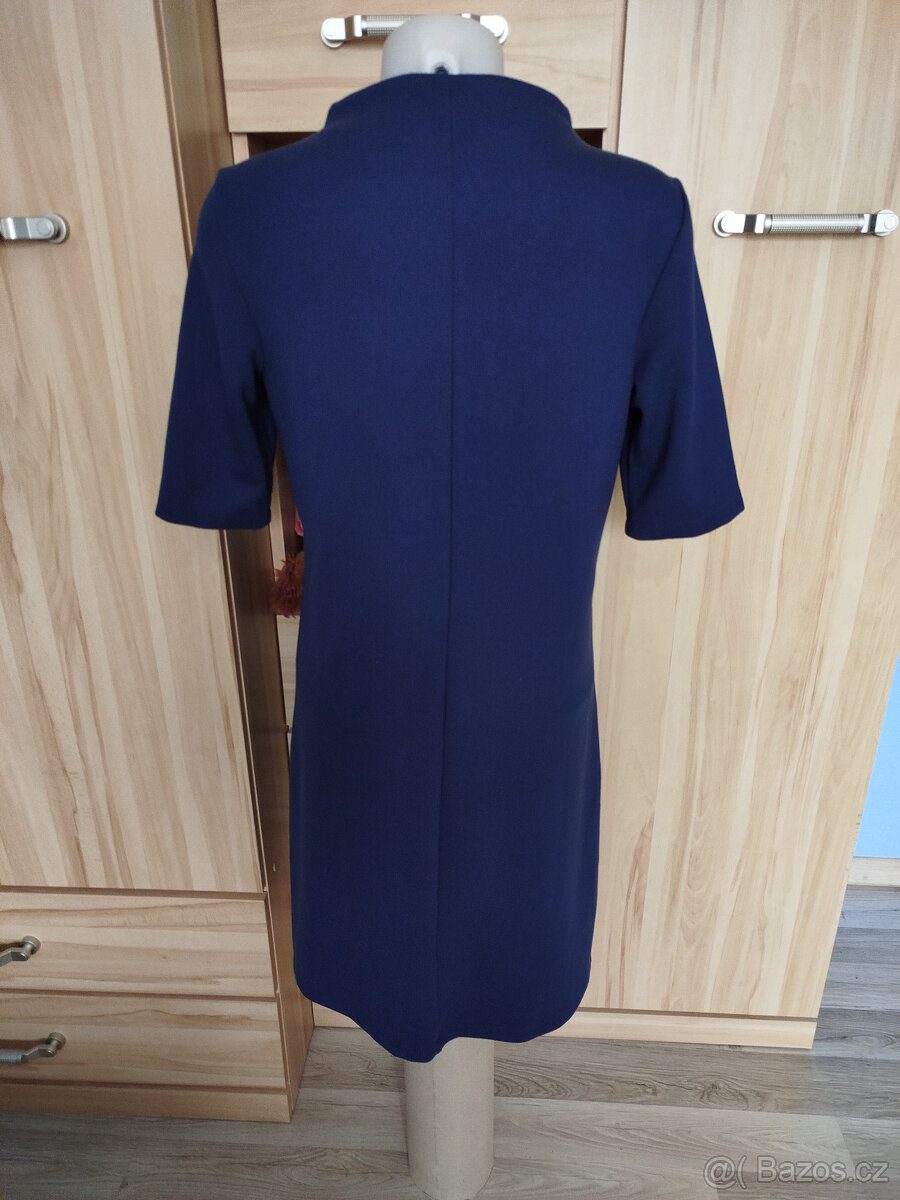 temně modré, úpletové šaty - 4