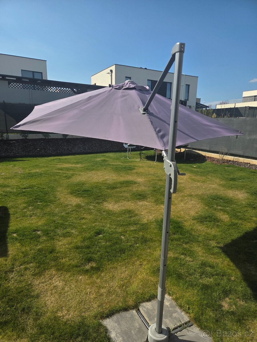 Slunečník Santorini Ø 300cm šedý - 4