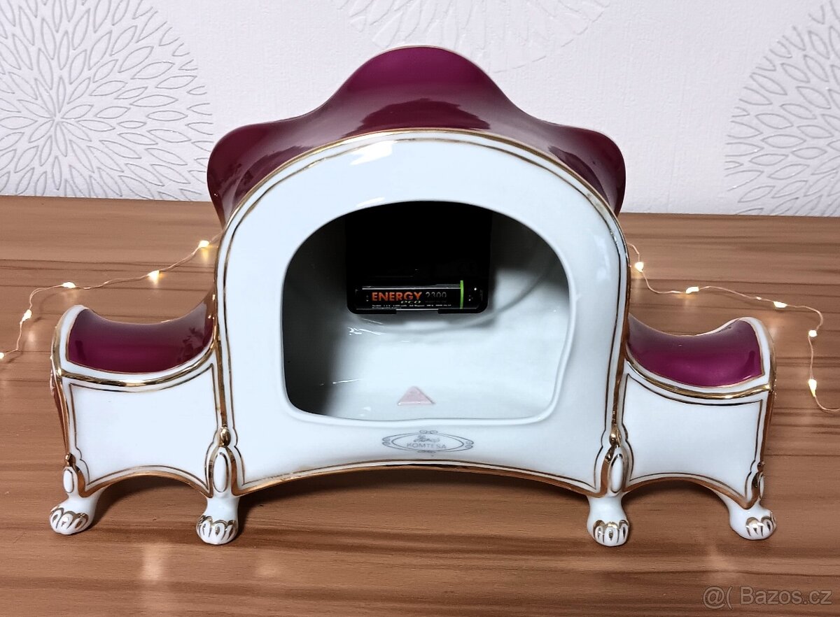 Porcelánové empírové hodiny Hamos Komtesa - 4