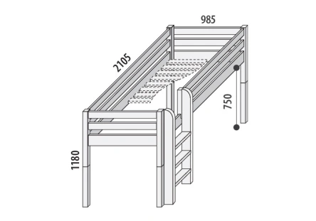 Dětská postel Domestav - Zvýšená - 4