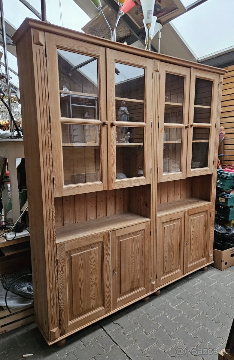 Knihovna, kredenc, vitrína, masiv - 4