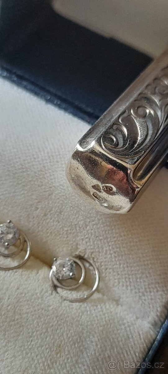 Starožitné stříbrné pouzdro na rtěnku - 4