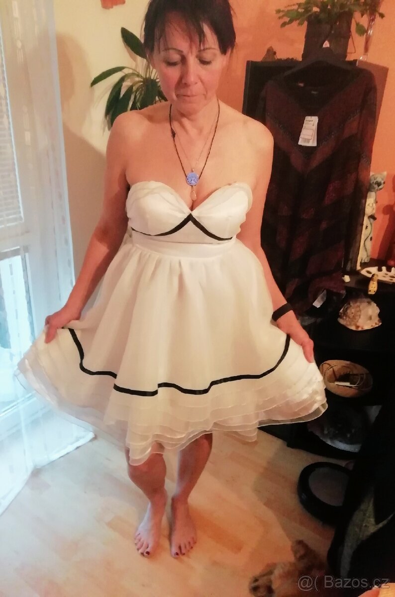 Korzetové šaty s bohatou suknicí, na zakázku, v. M, měřte - 4