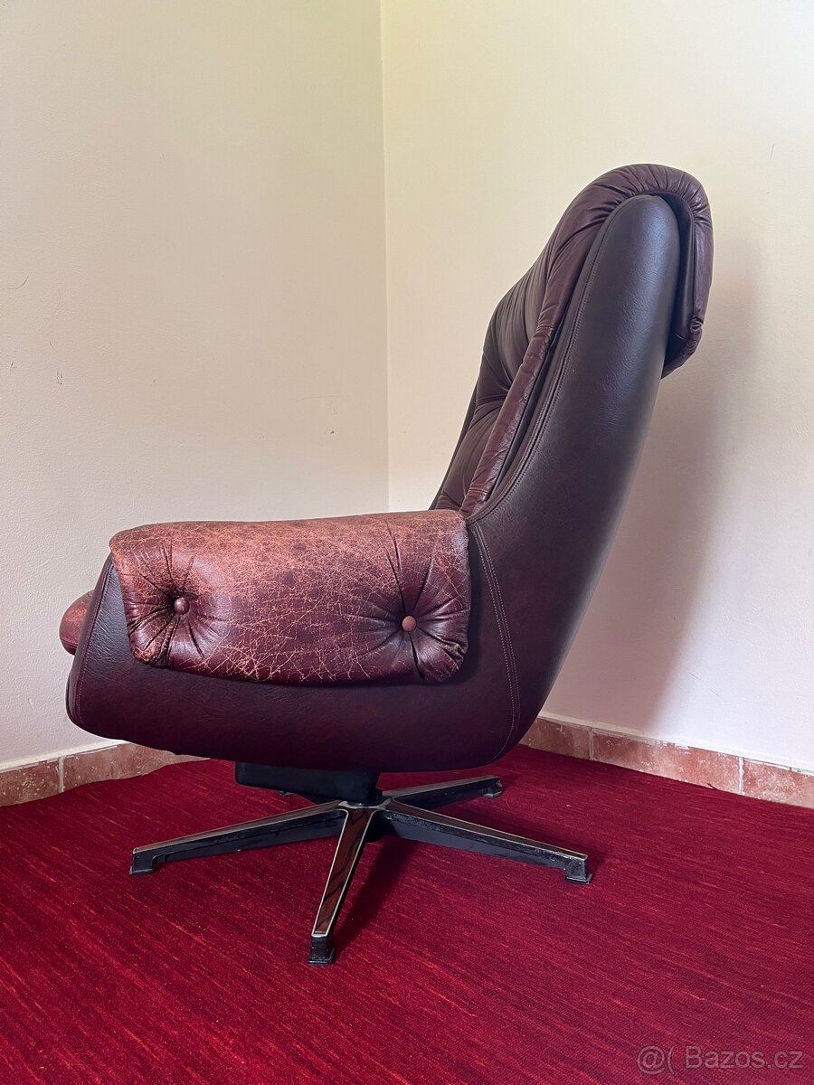 Krásné kožené křeslo PeeM bordeaux - 4
