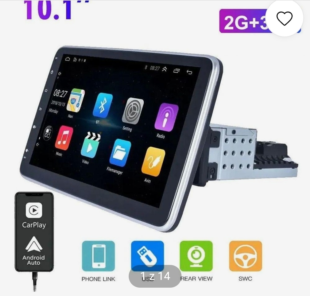 Autorádio 1din s displejem 180° - 4