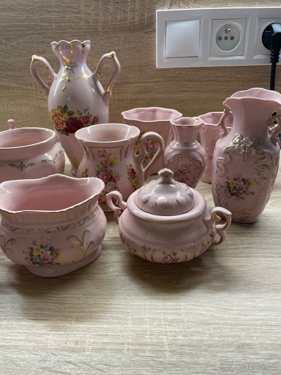 Růžový čínský porcelán - 4