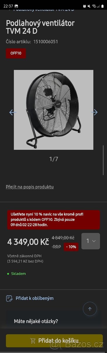 Podlahový ventilátor TVM 24 D - 4