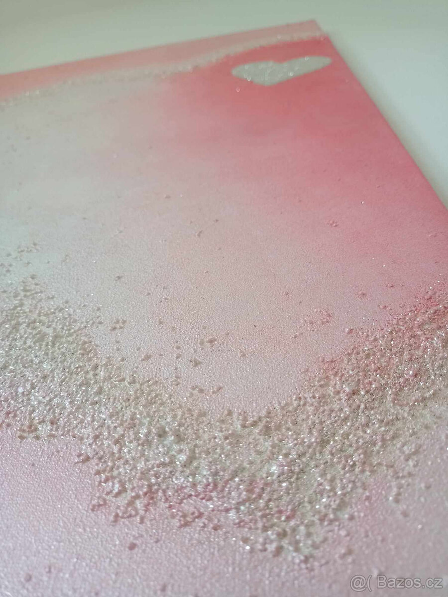 Ručně malovaný obraz Srdce, akrylové barvy - 4