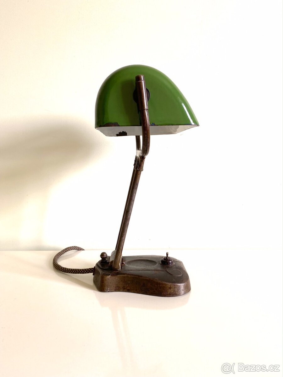 Starožitná stolní lampa bankéřka, DRGM, Německo - 4