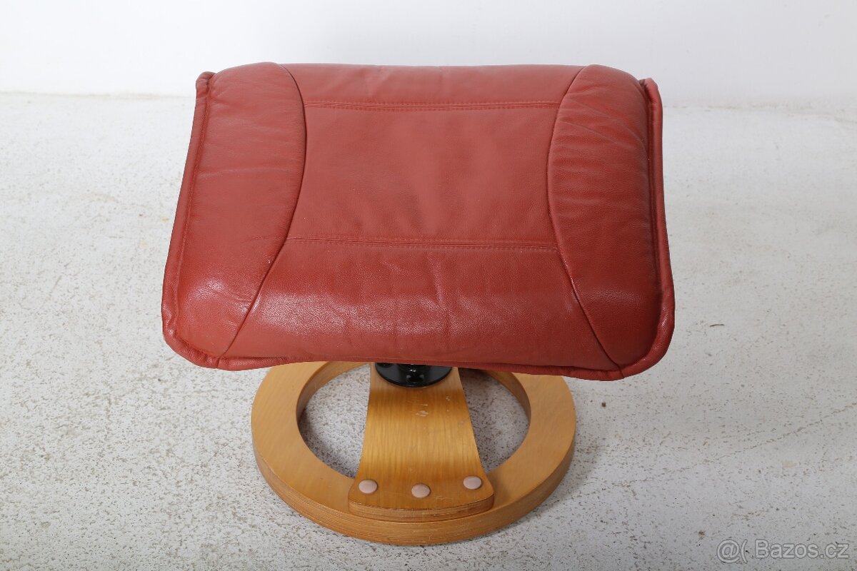 858 Křeslo polohovací, kožené s podnožkou - 4
