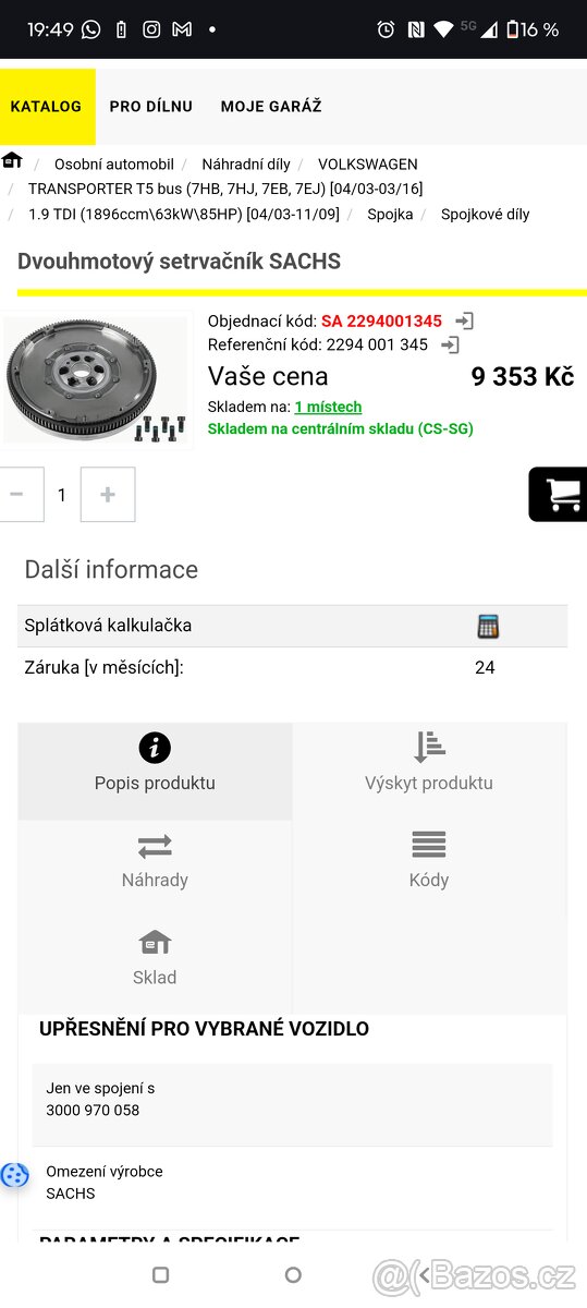 Nový dvouhmotnostní setrvačník VW T5 - 4