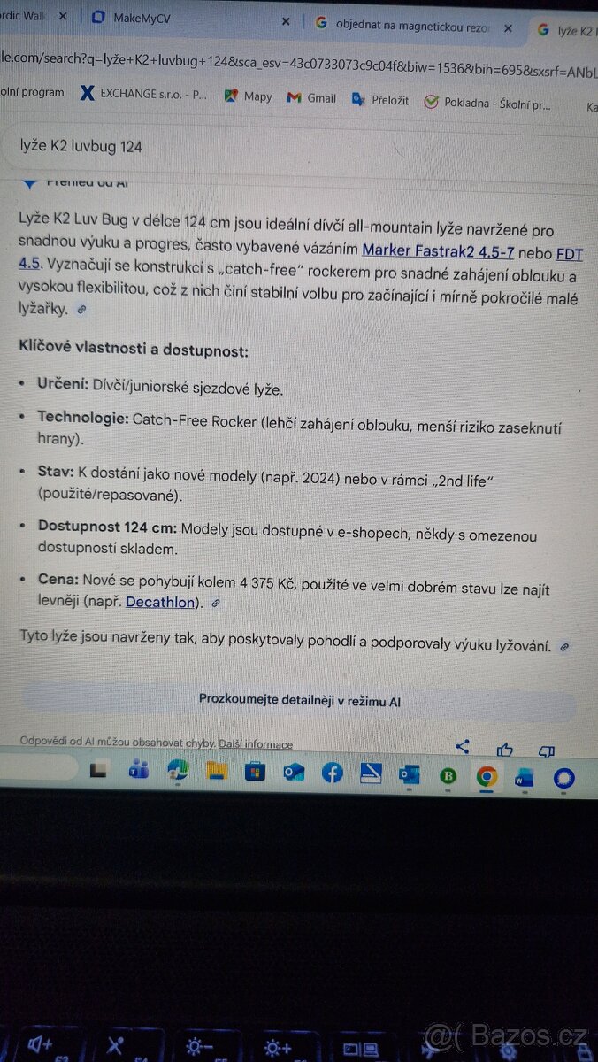 Lyže K2 Luv Bug 124cm dívčí - 4