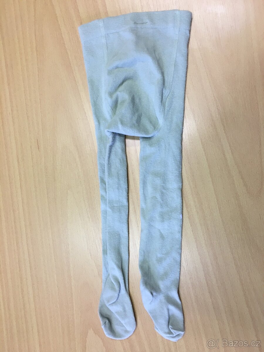 Punčocháče H&M 86/92 zelené kytky kolen - 4