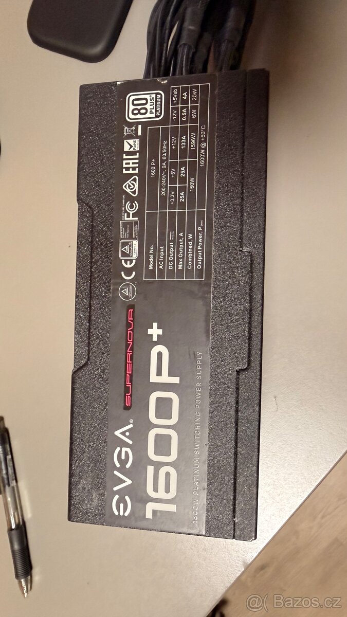 EVGA SuperNOVA 1600 P+ 1600W Platinum, MB + 8x VGA - 4