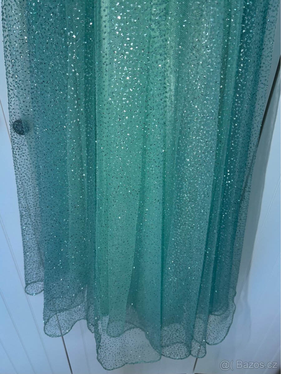 Tyrkysové šaty na maturitní ples / závěrečnou taneční lekci - 4